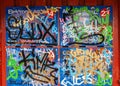 Multi layers of graffiti, Christiania, Copenhagen, Denmark