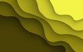 Multi layers yellow color texture 3D papercut layers in gradient vector banner. Abstract paper cut art background design Royalty Free Stock Photo