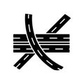 Multi level junction black glyph icon