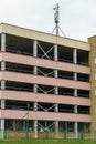 Multi-level modern parking for cars with modern security and theft protection systems. A large multi-storey reinforced concrete Royalty Free Stock Photo