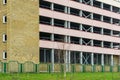 Multi-level modern parking for cars with modern security and theft protection systems. A large multi-storey reinforced concrete Royalty Free Stock Photo