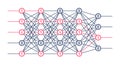 Neural network. Artificial intelligence concept. Computer neuron net. Royalty Free Stock Photo