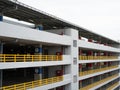 Multi-level parking garage. Indoor car park building. Urban parking structure. Multistory car park. Concrete parking garage. Royalty Free Stock Photo