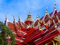 Multi level roofs of Thai ancient architecture.