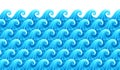 Multi-level stereogram illusion with blue curly waves - vector illustration Royalty Free Stock Photo