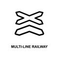 multi-line railway icon. Element of railway signs for mobile concept and web apps. Detailed multi-line railway icon can be used fo