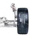 Multi link front car suspension, with brake. Royalty Free Stock Photo
