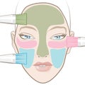 Multi-masking. How to apply multi-mask on T-zone, cheeks and under the eyes