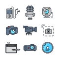 Multi Media Icon Color Illustration Design