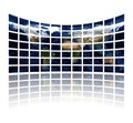 Multi media screens displaying the atlas Royalty Free Stock Photo