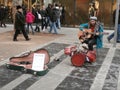 Multi-musician on street of Dresden, Germany