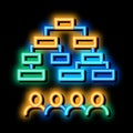 multi-pass algorithm neon glow icon illustration