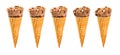 Multi photos of chocolate flavor ice cream cone melting