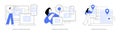 Multi platform framework abstract concept vector illustrations.