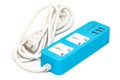 Multi plug electrical power strip with USB Royalty Free Stock Photo