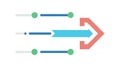 Multi-Point Progress Arrow, Data Flow Indicator, vector design Generative AI Royalty Free Stock Photo
