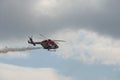 Multi-purpose ALH helicopter of the Indian Air Force SARANG aerobatic team in the sky of the MAKS-2021 International Aviation and