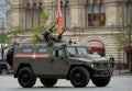 Multi-purpose armored car `Tiger-M` during the dress rehearsal of the parade on Red Square in honor of the Victory Day. Royalty Free Stock Photo