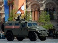 Multi-purpose armored car `Tiger-M` during the parade on Red Square in honor of Victory Day. Royalty Free Stock Photo