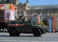 Multi-purpose armored cars `Tiger-M` at the dress rehearsal of parade on red square in honor of Victory Day. Royalty Free Stock Photo