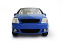 Multi-purpose blue vehicle front view Royalty Free Stock Photo