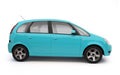 Multi-purpose light blue car side view Royalty Free Stock Photo