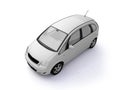 Multi-purpose white car top view Royalty Free Stock Photo