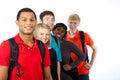 Multi-racial college students on white