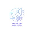 Multi-room audio system blue gradient concept icon Royalty Free Stock Photo