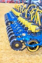 Multi row seeder with a mechanism for precise seed distribution used in agriculture Royalty Free Stock Photo