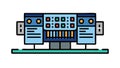 Multi-Screen Control Panel and Complex System Interface, vector design Generative AI Royalty Free Stock Photo