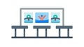 Multi-Screen Monitoring: Data Display Control Room Setup, vector design Generative AI Royalty Free Stock Photo