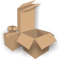 Multi shaped 3 D Cardboard Box Illustrations