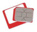 Multi SIM card on white background, top view Royalty Free Stock Photo