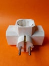 multi socket plug board for solutions so that more than one plug can be used Royalty Free Stock Photo