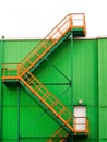 Multi-span staircase on the facade of a green building Royalty Free Stock Photo