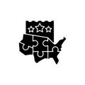 Multi-state lottery games black glyph icon