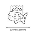 Multi-state lottery games linear icon