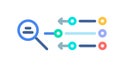 Multi-Step Search Process, Complex Query Icon, vector design Generative AI Royalty Free Stock Photo
