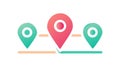 Multi-Stop Map Pins Icon for Route Planning, vector design Generative AI Royalty Free Stock Photo