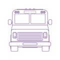 Multi-stop truck. Walk-in delivery or step van. Vector line art illustration. Front view.
