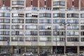 Multi-storey block house built in the seventies. Facade Royalty Free Stock Photo