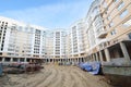 Multi-storey building under construction and concrete structures