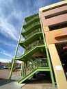 Colorful architecture and architectural walls, the beauty of stairs and windows. Royalty Free Stock Photo