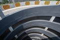 Multi-storey car parking. Circular ramp in the multi Level parking garage, Top view Royalty Free Stock Photo