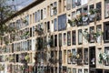 Multi-storey columbarium with flowers