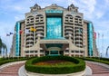 The multi-storey facade of the modern five-star hotel Seaside Resort