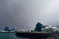Multi-storey Modern High-rise Buildings On The Waterfront In Reykjavik, The Capital Of Iceland. The Shore Of The