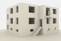 Multi-storey new family house on white background