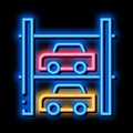 Multi-Storey Parking neon glow icon illustration